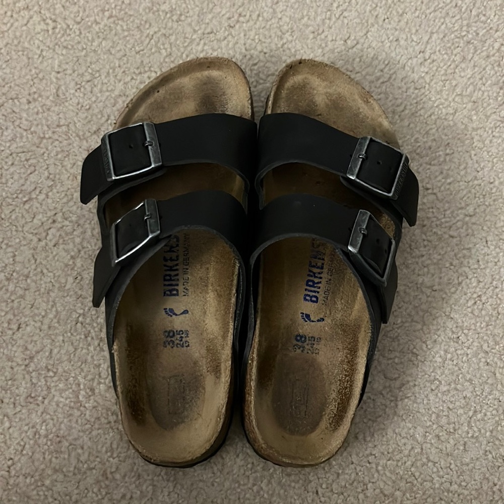 Black Arizona Birkenstocks womens size 38